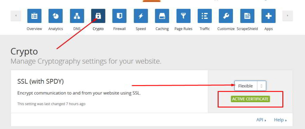 Cloud FlareCloudFlare Flexible SSL Option Step 1