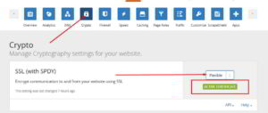 Cloud Flare Flexible SSL Option Step 1