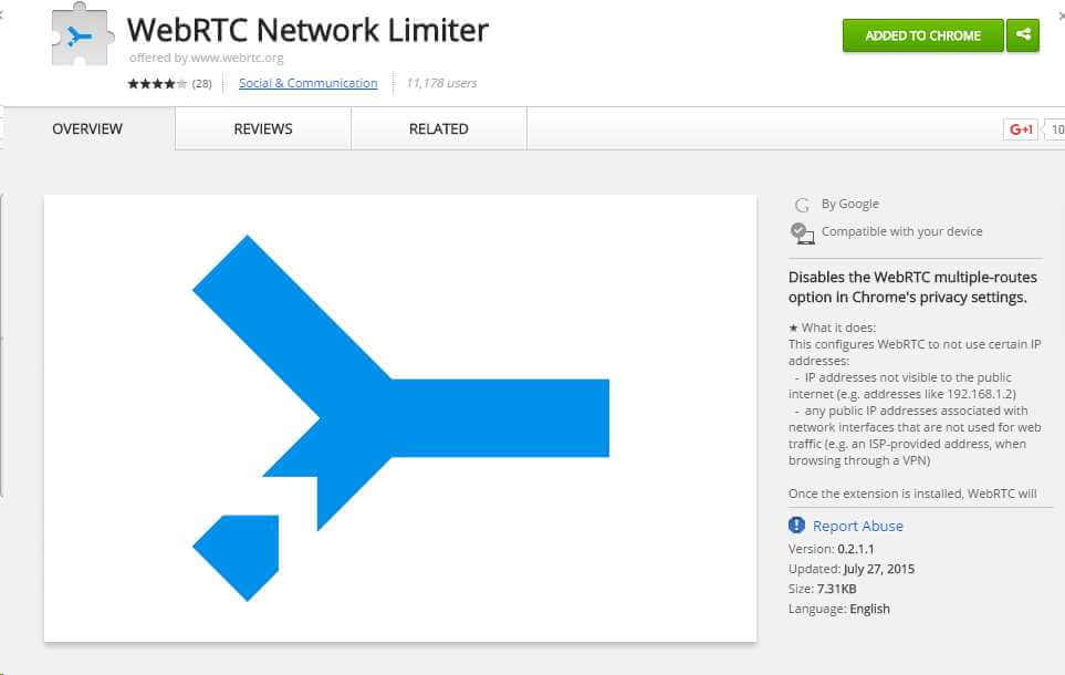 Disable WEB RTC Chrome