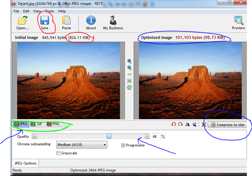 Resize Images Easily in PC 2 using RIOT Plugn of Irfanview