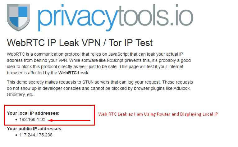 Web RTC LEAK TEST